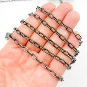 Oxidized Sterling Silver Flat Thick Cable Chain